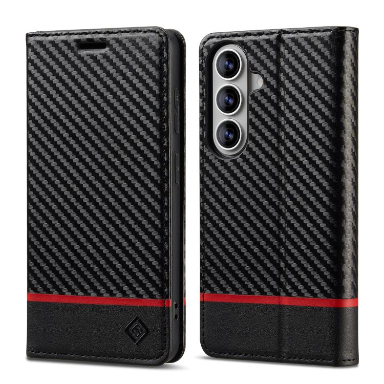 Custodia per telefono in pelle e fibra di carbonio LC.IMEEKE, For Galaxy S26 FE 5G, For Samsung Galaxy S26+ 5G, For Samsung Galaxy S26 Ultra 5G, For Samsung Galaxy S26 5G, For Samsung Galaxy S25 Edge 5G, For Samsung Galaxy S25 5G                       ...