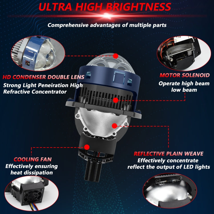 T05 Coppia 3 pollici Bifocale per auto Luce diretta Sorgente LED Lente Faro, Guida a sinistra, T05
