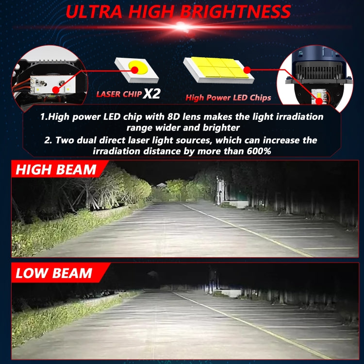 T05 Coppia 3 pollici Bifocale per auto Luce diretta Sorgente LED Lente Faro, Guida a sinistra, T05