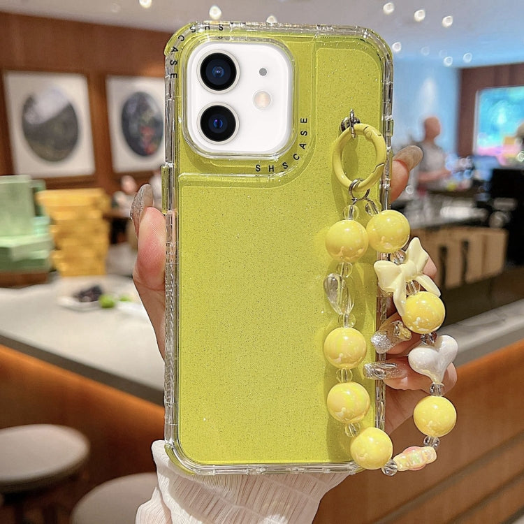Custodia per telefono a copertura totale in TPU + PC + paillettes glitterate con braccialetto, For iPhone 12 / 12 Pro, For iPhone 12 Pro Max, For iPhone 11 Pro Max, For iPhone 11, For iPhone 11 Pro, For iPhone X / XS