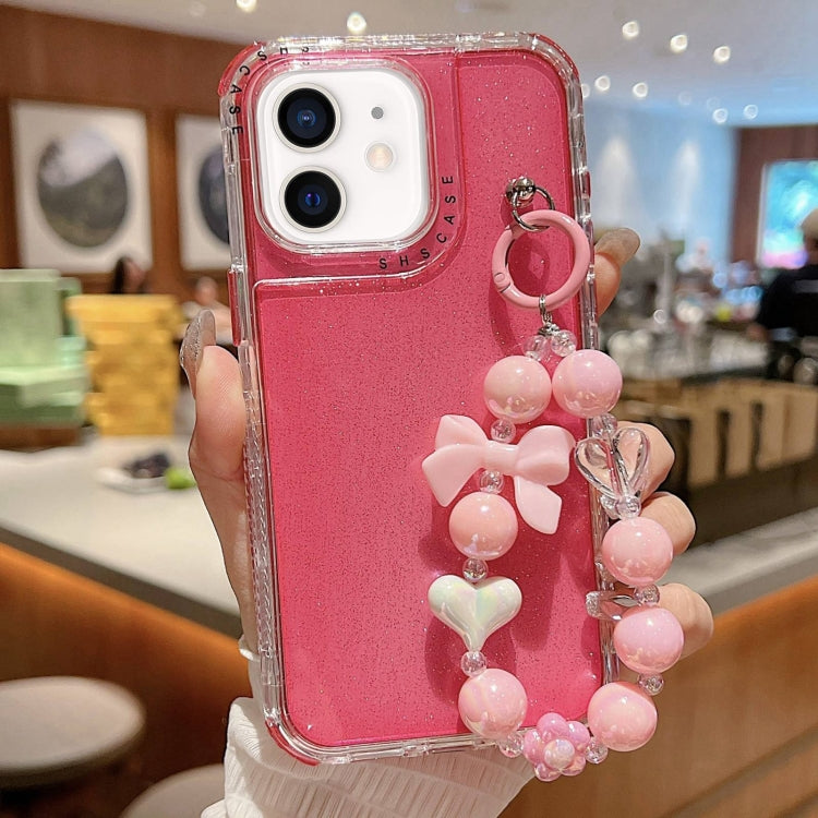 Custodia per telefono a copertura totale in TPU + PC + paillettes glitterate con braccialetto, For iPhone 12 / 12 Pro, For iPhone 12 Pro Max, For iPhone 11 Pro Max, For iPhone 11, For iPhone 11 Pro, For iPhone X / XS