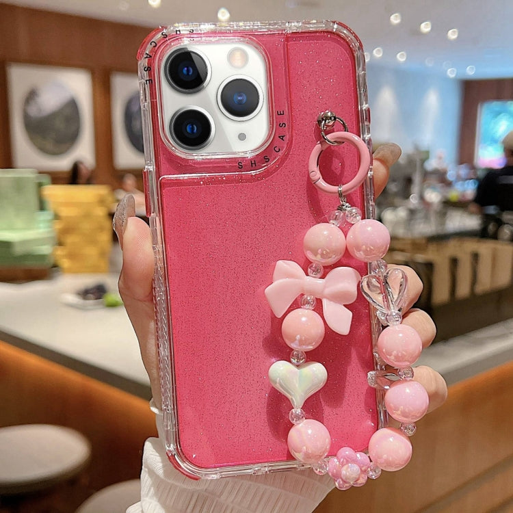 Custodia per telefono a copertura totale in TPU + PC + paillettes glitterate con braccialetto, For iPhone 12 / 12 Pro, For iPhone 12 Pro Max, For iPhone 11 Pro Max, For iPhone 11, For iPhone 11 Pro, For iPhone X / XS