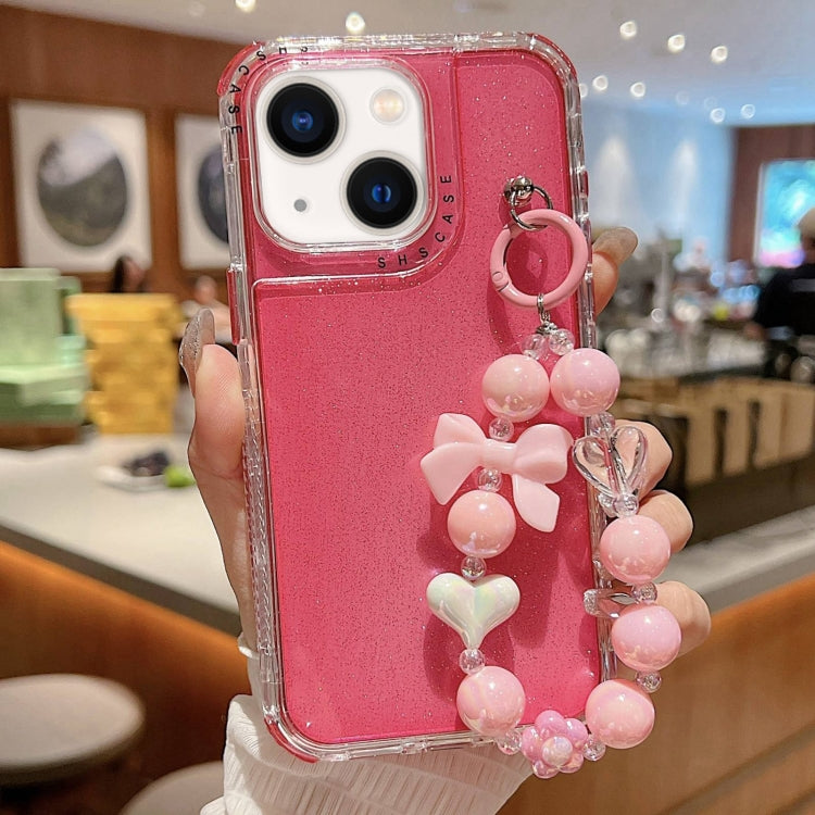 Custodia TPU glitterata con braccialetto per iPhone 14 Pro