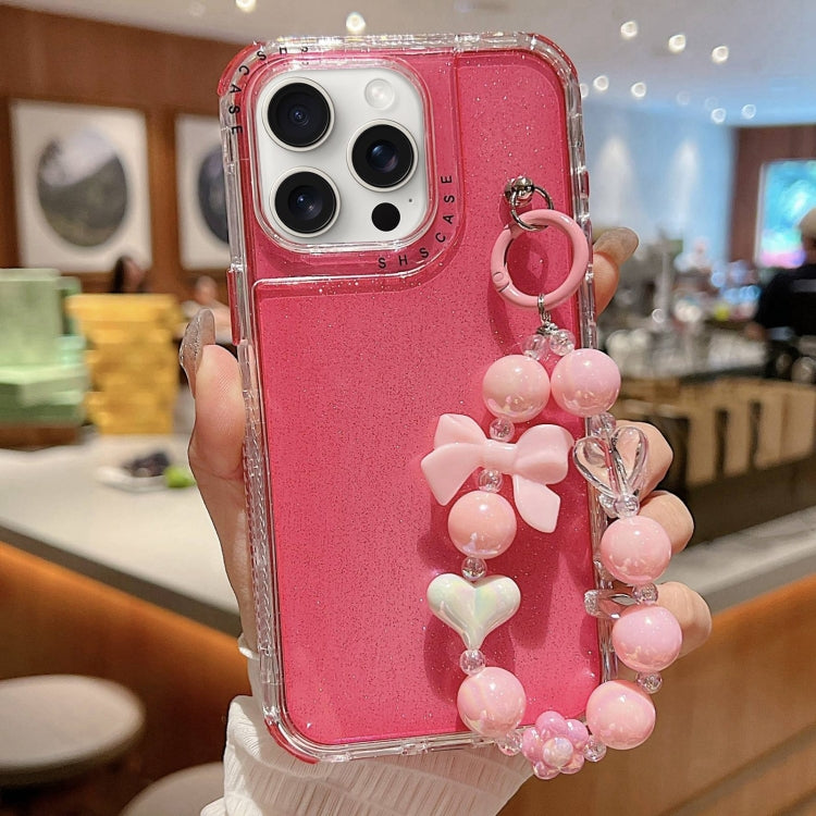 Custodia TPU glitterata con braccialetto per iPhone 17 Pro Max