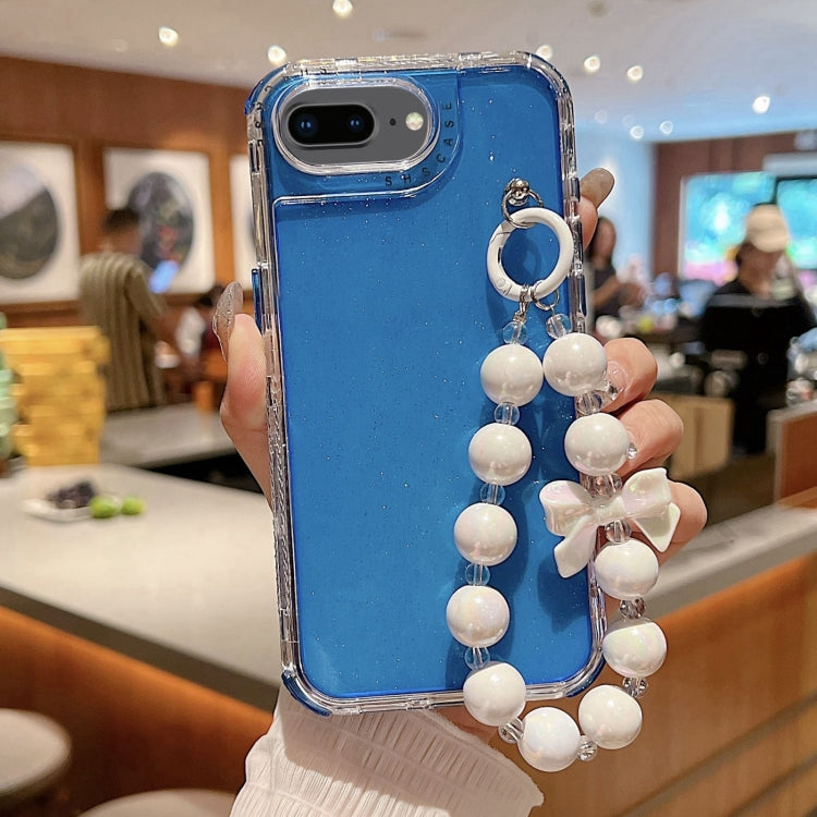 Custodia per telefono a copertura totale in TPU + PC + paillettes glitterate con braccialetto, For iPhone XR, For iPhone XS Max, For iPhone 6 Plus / 7 Plus / 8 Plus