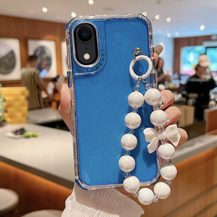 Custodia per telefono a copertura totale in TPU + PC + paillettes glitterate con braccialetto, For iPhone XR, For iPhone XS Max, For iPhone 6 Plus / 7 Plus / 8 Plus