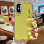 Custodia per telefono a copertura totale in TPU + PC + paillettes glitterate con braccialetto, For iPhone XR, For iPhone XS Max, For iPhone 6 Plus / 7 Plus / 8 Plus