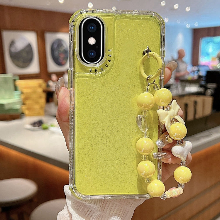 Custodia per telefono a copertura totale in TPU + PC + paillettes glitterate con braccialetto, For iPhone XR, For iPhone XS Max, For iPhone 6 Plus / 7 Plus / 8 Plus