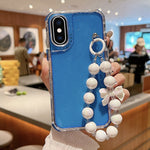 Custodia per telefono a copertura totale in TPU + PC + paillettes glitterate con braccialetto, For iPhone XR, For iPhone XS Max, For iPhone 6 Plus / 7 Plus / 8 Plus