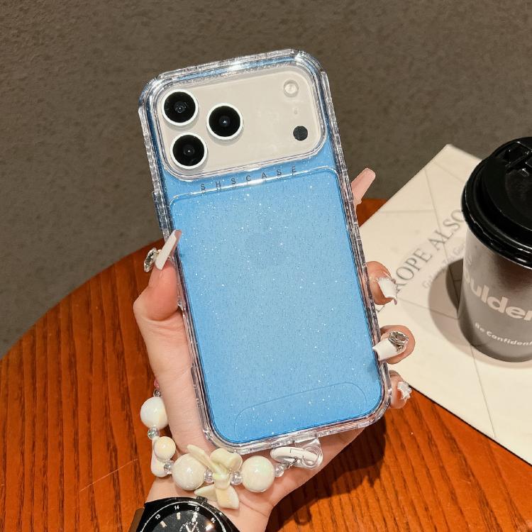 Custodia TPU glitterata con braccialetto per iPhone 17 Pro Max