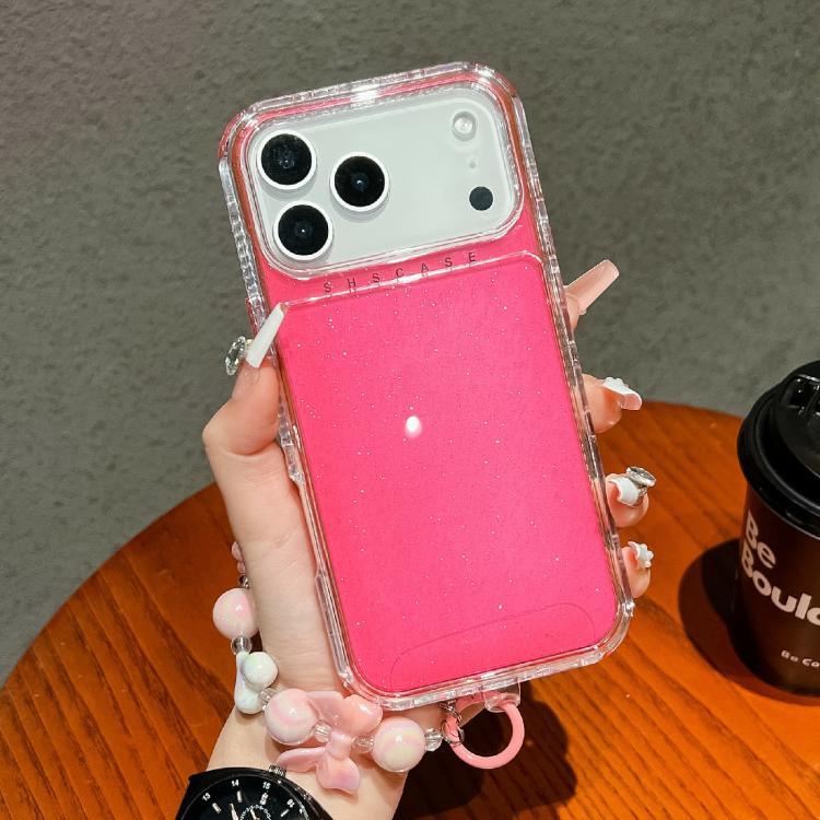 Custodia TPU glitterata con braccialetto per iPhone 17 Pro Max