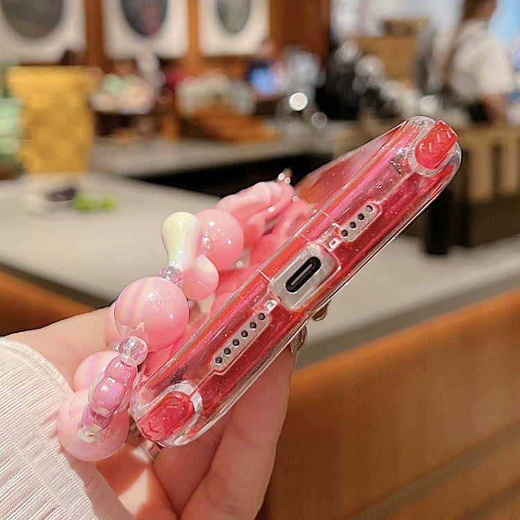 Custodia per telefono a copertura totale in TPU + PC + paillettes glitterate con braccialetto, For iPhone XR, For iPhone XS Max, For iPhone 6 Plus / 7 Plus / 8 Plus