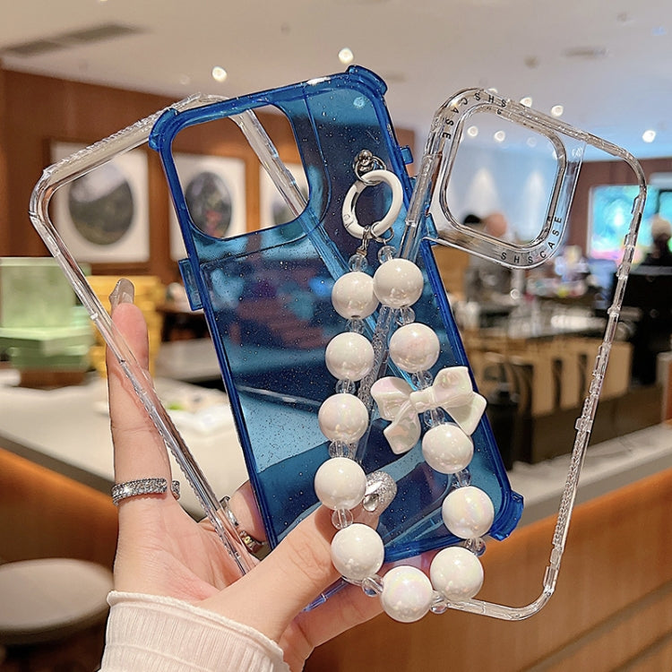 Custodia per telefono a copertura totale in TPU + PC + paillettes glitterate con braccialetto, For iPhone 12 / 12 Pro, For iPhone 12 Pro Max, For iPhone 11 Pro Max, For iPhone 11, For iPhone 11 Pro, For iPhone X / XS