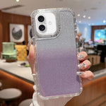Custodia per telefono a copertura totale in TPU + PC + carta glitterata, For iPhone 16 Pro Max, For iPhone 16 Pro, For iPhone 16 Plus, For iPhone 16