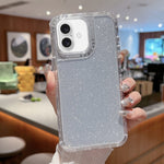Custodia per telefono a copertura totale in TPU + PC + carta glitterata, For iPhone 16 Pro Max, For iPhone 16 Pro, For iPhone 16 Plus, For iPhone 16