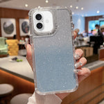 Custodia per telefono a copertura totale in TPU + PC + carta glitterata, For iPhone 16 Pro Max, For iPhone 16 Pro, For iPhone 16 Plus, For iPhone 16