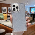 Custodia per telefono a copertura totale in TPU + PC + carta glitterata, For iPhone 16 Pro Max, For iPhone 16 Pro, For iPhone 16 Plus, For iPhone 16