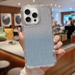 Custodia per telefono a copertura totale in TPU + PC + carta glitterata, For iPhone 16 Pro Max, For iPhone 16 Pro, For iPhone 16 Plus, For iPhone 16