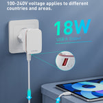 Caricabatterie rapido USB LDNIO QC3.0 18W con cavo 8 pin