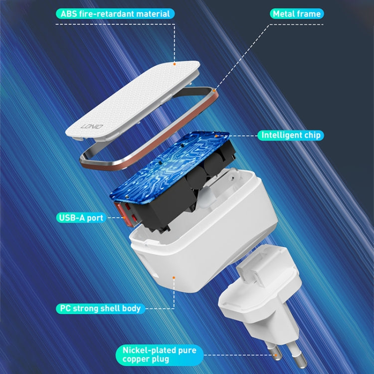 Caricabatterie rapido USB LDNIO QC3.0 18W con cavo 8 pin
