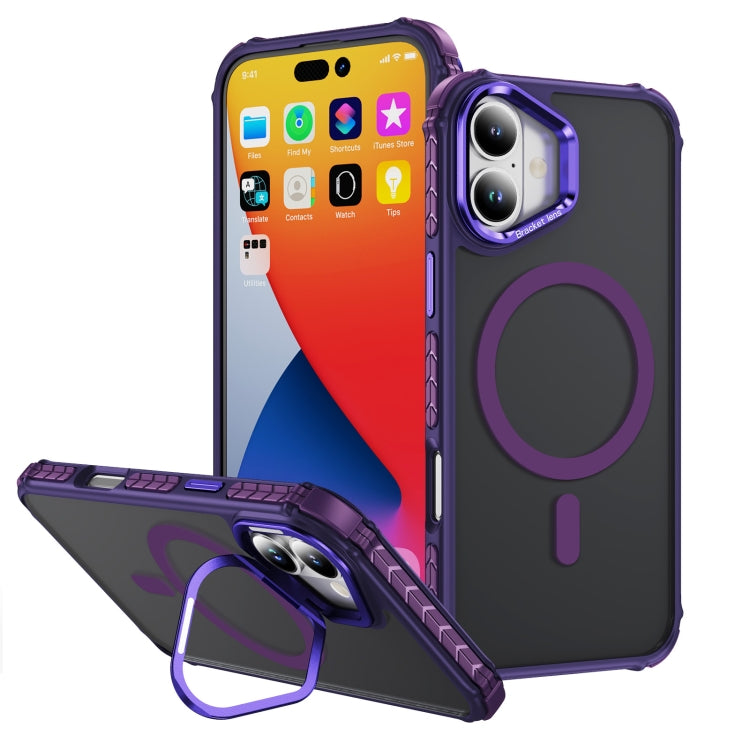 Custodia per telefono con supporto per obiettivo MagSafe Rainbow Series Skin Feel, For iPhone 16 Pro Max, For iPhone 16 Pro, For iPhone 16 Plus, For iPhone 16