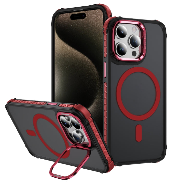 Custodia per telefono con supporto per obiettivo MagSafe Rainbow Series Skin Feel, For iPhone 15 Pro Max, For iPhone 15 Pro, For iPhone 15 Plus, For iPhone 15