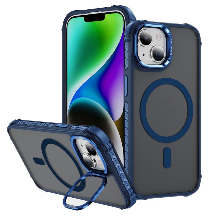 Custodia per telefono con supporto per obiettivo MagSafe Rainbow Series Skin Feel, For iPhone 15 Pro Max, For iPhone 15 Pro, For iPhone 15 Plus, For iPhone 15