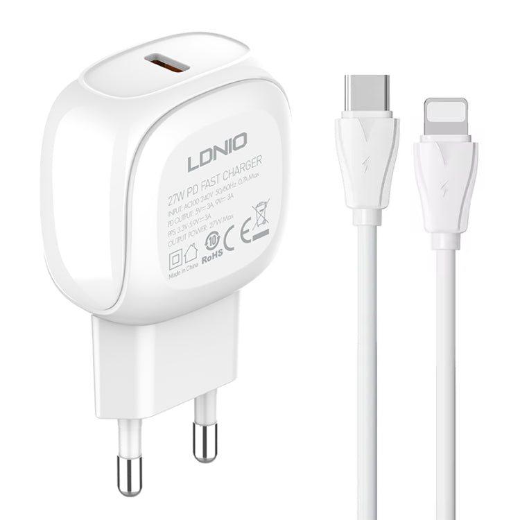 LDNIO A1206C Caricabatterie rapido USB-C 27W con cavo 8 pin