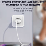 LDNIO A1206C PD27W Caricabatterie rapido USB-C / Type-C con cavo a 8 pin da 1 m, EU Plug