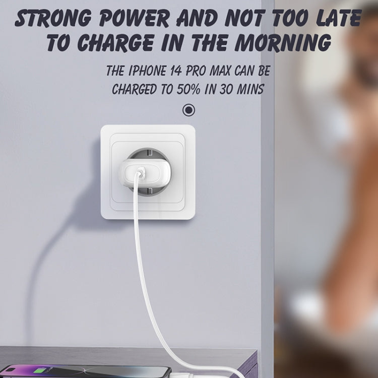 LDNIO A1206C PD27W Caricabatterie rapido USB-C / Type-C con cavo a 8 pin da 1 m, EU Plug