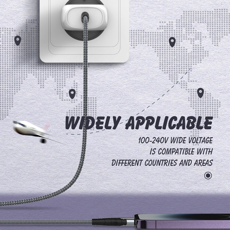 LDNIO A1206C PD27W Caricabatterie rapido USB-C / Type-C con cavo a 8 pin da 1 m, EU Plug
