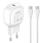 LDNIO A1206C Caricabatterie rapido USB-C 27W con cavo Type-C 1 m