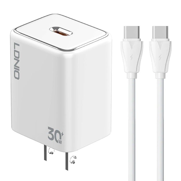 LDNIO A1508C PD30W Caricabatterie rapido USB-C / Type-C con cavo Type-C da 1 m