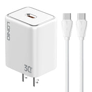 LDNIO A1508C PD30W Caricabatterie rapido USB-C / Type-C con cavo Type-C da 1 m