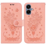 Custodia per telefono in pelle goffrata con farfalla e rosa, For Samsung Galaxy A57 5G, For Samsung Galaxy A37 5G / A36 5G, For Samsung Galaxy A07 4G / A06 4G / 5G, For Samsung Galaxy A36 5G / A56 5G