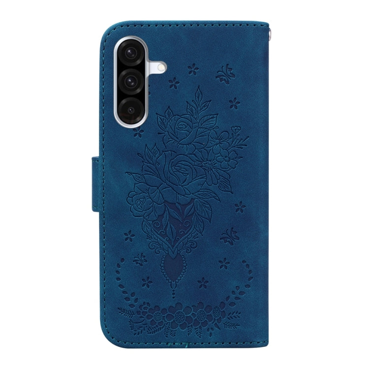 Custodia per telefono in pelle goffrata con farfalla e rosa, For Samsung Galaxy A26 5G, For Samsung Galaxy A16 5G, For Samsung Galaxy A25 5G / A25e JP Edition