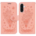 Custodia per telefono in pelle goffrata con farfalla e rosa, For Samsung Galaxy A26 5G, For Samsung Galaxy A16 5G, For Samsung Galaxy A25 5G / A25e JP Edition