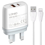 Caricabatterie rapido LDNIO Q229 QC3.0 PD20W USB Type-C