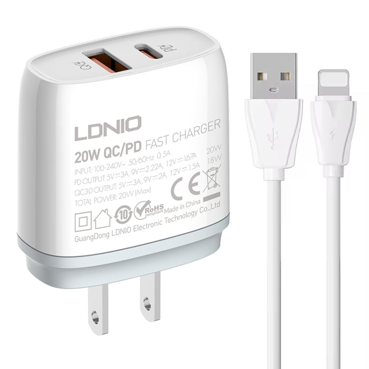 Caricabatterie rapido LDNIO Q229 QC3.0 PD20W USB Type-C