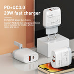 Caricabatterie rapido LDNIO Q229 QC3.0 PD20W USB Type-C