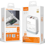 Caricabatterie rapido LDNIO Q229 QC3.0 PD20W USB Type-C
