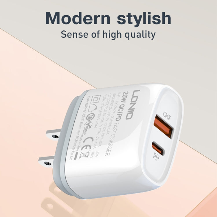 Caricabatterie rapido LDNIO Q229 QC3.0 PD20W USB Type-C