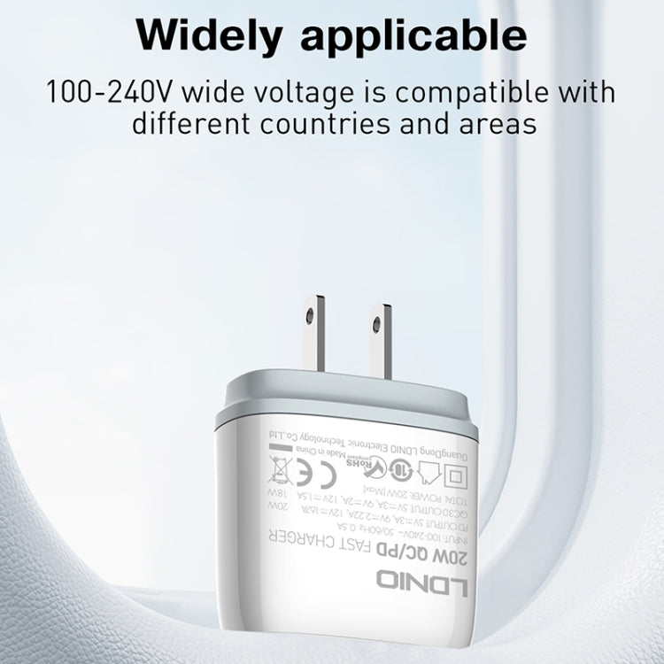Caricabatterie rapido LDNIO Q229 QC3.0 PD20W USB Type-C