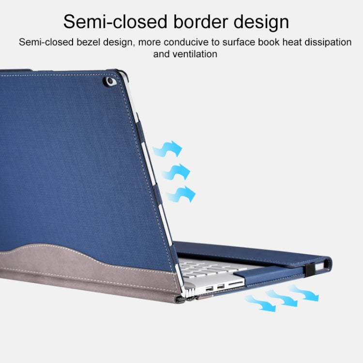 Custodia protettiva per laptop in pelle PU con supporto per schermo, For Microsoft Surface Book 3 / 2 / 1 13.5 inch, For Microsoft Surface Book 3 / 2 15 inch, For Microsoft Surface Book 2 13.5 inch, For Microsoft Surface Book 2 15 inch                 ...