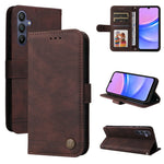 Custodia per telefono in pelle con bottone in metallo e motivo albero della vita Skin Feel, For Galaxy A57 5G, For Galaxy A37 5G, For Galaxy A27 5G, For Galaxy A17 / A26 / A16 5G