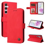 Custodia per telefono in pelle con bottone in metallo e motivo albero della vita Skin Feel, For Galaxy A06 4G / 5G, For Galaxy A36 5G / A56 5G, For Galaxy A25 5G Japan Version / A25e