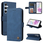 Custodia per telefono in pelle con bottone in metallo e motivo albero della vita Skin Feel, For Galaxy A06 4G / 5G, For Galaxy A36 5G / A56 5G, For Galaxy A25 5G Japan Version / A25e