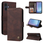 Custodia per telefono in pelle con bottone in metallo e motivo albero della vita Skin Feel, For Galaxy A06 4G / 5G, For Galaxy A36 5G / A56 5G, For Galaxy A25 5G Japan Version / A25e
