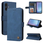 Custodia per telefono in pelle con bottone in metallo e motivo albero della vita Skin Feel, For Galaxy A06 4G / 5G, For Galaxy A36 5G / A56 5G, For Galaxy A25 5G Japan Version / A25e