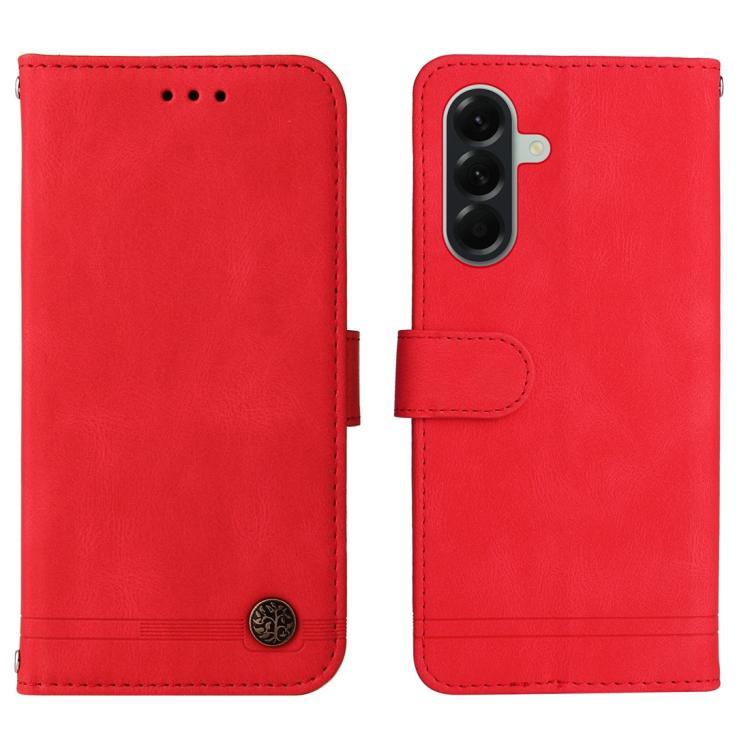 Custodia per telefono in pelle con bottone in metallo e motivo albero della vita Skin Feel, For Galaxy A57 5G, For Galaxy A37 5G, For Galaxy A27 5G, For Galaxy A17 / A26 / A16 5G